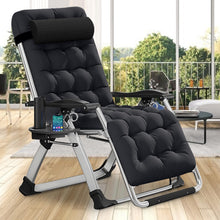 Load image into Gallery viewer, DoCred Comfy Folding Recliner Chair - Bedroom & Living Room, Patio Lounge Chair with Removable Cushion for Indoor Outdoor