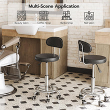 Load image into Gallery viewer, HOOBRO Height Adjustable Rolling Stool, 360° Rotating Drafting Chair, Multi-Purpose Office Desk Chair, Rolling Swivel Salon Stool Chair, for Barber Shop, Nail Salon, Office, Black SB01BY01G1