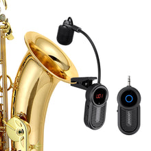 Load image into Gallery viewer, Wireless Saxophone Microphone System for Beginners: UHF Rechargeable Instruments Microphone Receiver and Transmitter - 160ft Range. Plug and Play - Clip-on Mics Suitable for Sax Trumpet, Trombone