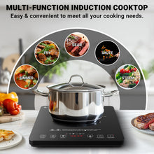 Load image into Gallery viewer, AMZCHEF Portable Induction Cooktop 20 Temperature & Power Levels, 1800W Induction Stove Burner with 6.8" Heating Coil, Low Noise Hot Plate Single Electric Cooktops Countertop Stove with Timer