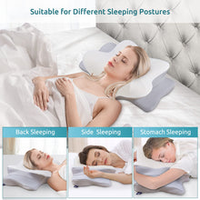 Load image into Gallery viewer, DONAMA Cervical Pillow for Neck and Shoulder,Contour Memory Foam Pillow,Ergonomic Neck Support Pillow for Side Back Stomach Sleepers with Pillowcase