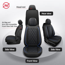 Load image into Gallery viewer, MIROZO Seat Covers Full Set,Waterproof Faux Leather Seat Covers Automotive Seat Covers Car Seat Protector for SUV Pick-up Truck Sedan,Anti-Slip Driver Seat Cover Universal Fit (Black and Blue)