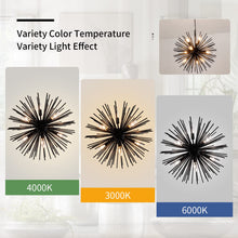 Load image into Gallery viewer, CM MZY Modern Black Sputnik Chandeliers, 9-Light Satellite Pendant Light fixtures, Starburst Firework Ceiling Lights for Bedroom Living Room Dining Room Kitchen Island Hallway, E12 Socket(Dia:19.7'')