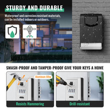 Load image into Gallery viewer, Key Lock Box for Outside with Light Up Dials - Sturdy Waterproof Combination Key Holder Wall Mount Key Storage Box for House Keys - Resettable Code Safe Security Outdoor Key Hiders Large Capacity