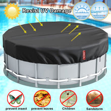 Load image into Gallery viewer, LXKCKJ 18 Ft Round Pool Cover, Solar Pool Covers for Above Ground Pools, Winter Pool Cover Protector with Pool Accessories, PE Tarp Ideal for Waterproof and Dustproof (Black)