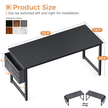 Load image into Gallery viewer, ODK Computer Desk Large Office Desk, 55 Inch Gaming Desk with Storage, Modern PC Desk Work Table with Headphone Hook for Home Office, Black