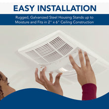 Load image into Gallery viewer, Broan-NuTone BHFLED80 PowerHeat Bathroom Exhaust Fan, Heater, and LED Light Combination, 80 CFM