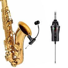 Load image into Gallery viewer, ACEMIC UHF Wireless Saxophone Microphone System Wireless Transmitter and Receiver Clip-on Instrument Microphones & Systems Mic for Trumpet, Sax, Musician, Active PA Systems, ST-5