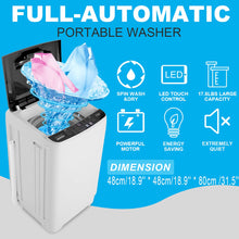 Load image into Gallery viewer, 17.8Lbs Portable Washing Machine Nictemaw Portable Washer, 2.3 Cu.ft Washer and Dryer Combo with Drain Pump, 10 Programs 8 Water Level Compact Laundry Washer for Home, Apartment, RV, Dorms