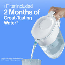Load image into Gallery viewer, Brita Large Pitcher BPA-Free, Replaces 1,800 Plastic Water Bottles a Year, Lasts Two Months or 40 Gallons, Includes 1 Filter, 10cup, White