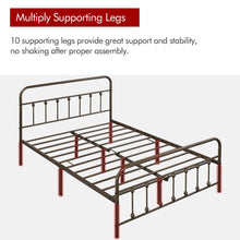 Load image into Gallery viewer, Yaheetech Classic Metal Platform Bed Frame Mattress Foundation with Victorian Style Iron-Art Headboard/Footboard/Under Bed Storage/No Box Spring Needed/Queen Size Bronze