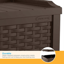 Load image into Gallery viewer, Suncast 22 Gallon Small Resin Storage Seat, Java, SSW600J