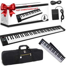 Load image into Gallery viewer, Pyle Electric Keyboard Piano 88 Keys - Portable Foldable Digital Piano Keyboard With Bluetooth, 128 Rhythms/Tones,Semi weighted keys, Sustain Pedal, Piano Bag - for Beginners, Kids,Adult -PKBRD8100