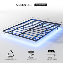 Load image into Gallery viewer, OLEVS Floating Bed Frame Queen Size with Smart LED Lights and Charging Station - Modern Metal Platform Bed, Easy Assembly No Box Spring Needed