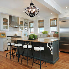 Load image into Gallery viewer, Crystal Chandelier Light Fixtures, 4-Lights Farmhouse Rustic Vintage Black Pendant Hanging Lighting Ceiling Chandeliers for Kitchen Island Dining Room Living Room Bedroom Foyer Hallway