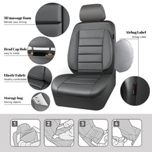 Load image into Gallery viewer, CAR PASS Leather Seat Covers Full Set Universal Water Resistant 3D Foam Back Support, Luxury Comfort Automotive 5 Seat Covers All Season Fit for SUV,Sedan,Van, Airbag Compatible Elegance (Gray)