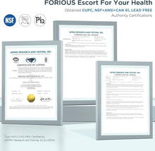 Load image into Gallery viewer, Gold Bathroom Faucet, FORIOUS Brushed Gold Bathroom Faucets with Pop Up Drain and CUPC Hose, 8 Inch Widespread Bathroom Faucet, Two Handle Bathroom Faucet 3 Hole, Faucets for Bathroom Sink for 6-12"