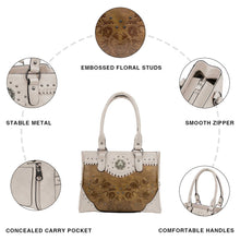 Load image into Gallery viewer, LAVAWA Tote Bag for Women Large Western Purse Ladies Top Handle Shoulder Handbags Vintage Embossed Concho Studs (White)