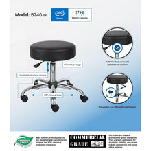 Load image into Gallery viewer, Boss Be Well Armless Medical Spa Professional Stool, Black (B240-BK)