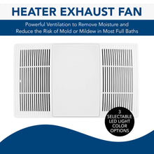 Load image into Gallery viewer, Broan-NuTone BHFLED80 PowerHeat Bathroom Exhaust Fan, Heater, and LED Light Combination, 80 CFM