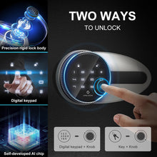 Load image into Gallery viewer, BONANO Fireproof Safe Box, 2.0 Cub Home Safe Fireproof Waterproof with Mute Function & Touch Screen Keypad, Money Safe with Removable Shelf & Led Light, Wall or Floor Mounting Safe for Home Office