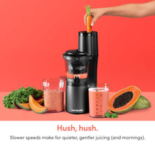 Load image into Gallery viewer, nutribullet Slow Juicer, Slow Masticating Juicer Machine, Easy to Clean, Quiet Motor & Reverse Function, BPA-Free, Cold Press Juicer with Brush, 150 Watts, Charcoal Black, NBJ50300, 24-oz