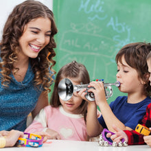 Load image into Gallery viewer, Lewtemi Set of 2 Musical Instruments Include Toy Trumpet and Toy Saxophone Set Plastic Trumpet Educational Toy Home School Music Gift, Color Keys (Silver)