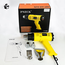 Load image into Gallery viewer, PNECK 2000W Heavy Duty Heat Gun Kit, Variable Temperature 140°F-1202°F, 4 Nozzles, Yellow,P-305