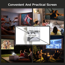 Load image into Gallery viewer, PANSEBA Projector with Two-way Bluetooth, Mini Projector with Projector Screen, Full HD 1080P Portable Video Projector, Home Movie Projector Compatible with HDMI/USB/Smartphone