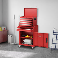 Load image into Gallery viewer, Goplus Rolling Tool Chest, 5-Drawer Tool Box Organizer w/Lockable Wheels & Sliding Drawers & Detachable Top & Adjustable Shelf, Tool Storage Cabinet for Garage Workshop (Red)