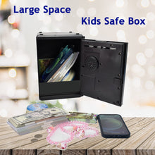 Load image into Gallery viewer, Litpggy Kids Safe Bank with Fingerprint Password Talking ATM Piggy Bank for Real Money Toy Gift for 5-14 Years Old Boys Girls (Silver/Black)