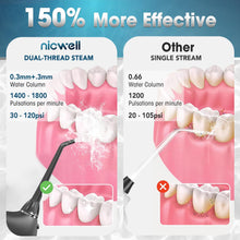 Load image into Gallery viewer, Nicwell Water Dental Flosser Teeth Pick - 4 Modes Dental Oral Irrigator, Portable & Rechargeable IPX7 Waterproof Personal Orthodontic Supplie Water Teeth Cleaner Picks for Home Travel