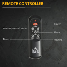 Load image into Gallery viewer, HOMCOM 31" Electric Fireplace with Dimmable Flame Effect and Mantel, Freestanding Space Heater with Log Hearth and Remote Control, 1400W, White