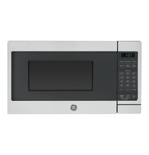 Load image into Gallery viewer, GE GCST07N1WSS Microwave Oven, 700-watt 6 Auto Cooking Settings, Kitchen Essentials for The Countertop, Dorm Room or Apartment, Child-Lock Technology 0.7 Cu. Ft, Stainless Steel