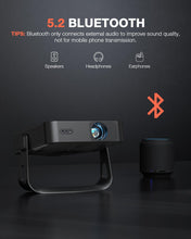 Load image into Gallery viewer, 【360°Adjustable Stand & Auto Focus/Keystone】Mini Projector with WiFi and Bluetooth, 550ANSI Native 1080P Portable Outdoor Movie Projector, VOPLLS Home Projector 4K Support for HDMI/USB/AV/Phone/Laptop