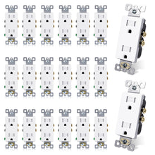 Load image into Gallery viewer, ELEGRP 15 Amp Tamper Resistant White Electrical Wall Outlet, 125V, UL Listed, 20 Pack