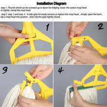 Load image into Gallery viewer, OFO Loop-End String Mop, Heavy Duty Commercial Industrial Mop with Extra Mop Head Replacement, 59 inch Handle for Floor Cleaning