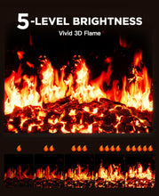 Load image into Gallery viewer, Silonn Electric Fireplace Heater, 5300 BTU Portable Fireplace with App & Remote,24-inch Low Noise Electric Fire Place with 5 Brightness Levels, Temp Control & Timer for Living Room, Bedroom, Black