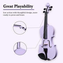 Load image into Gallery viewer, ADM Acoustic Violin for Kids Beginners,1/4 Size Acoustic Violin Fiddle for Teens Students Violin Starter Kit with Hard Case, Rosin, Shoulder Rest, Bow, Violin Music Stand and Strings,Purple