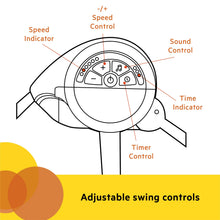 Load image into Gallery viewer, Bright Starts Portable Automatic 6-Speed Baby Swing with Adaptable Speed, Taggies, Music, Removable-Toy-Bar, 0-9 Months 6-20 lbs (Whimsical Wild)