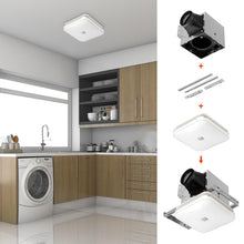 Load image into Gallery viewer, OREiN Bathroom Exhaust Fan with Light, 26W Bathroom Fan with Light, 100 CFM 1.5 Sones, Bathroom Vent Fan with Light for Home, Quiet Energy Star Certified and HVI/FCC/ETL Listed, White