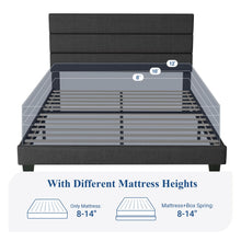 Load image into Gallery viewer, Allewie Queen Size Platform Bed Frame with Fabric Upholstered Headboard and Wooden Slats Support, Fully Upholstered Mattress Foundation/No Box Spring Needed/Easy Assembly, Dark Grey