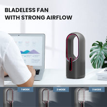 Load image into Gallery viewer, KONSIDEN Desk Fan Bladeless, 11.8 Inch Office Fan Small, Quiet, 3 Speed Adjustment, Touch Control, Easy to Clean, Desk Fans Small Quiet, Ideal for Office, Living Room, Bedroom
