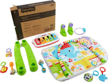 Load image into Gallery viewer, Fisher-Price Baby Playmat Deluxe Kick & Play Piano Gym, Green Musical Learning Toy with 2 Rattle Maracas for Developmental Play Newborns 0+ Months
