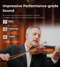 Load image into Gallery viewer, Violin 4/4 Full Size Set, Fiddle Solid Wood for Professional Intermediate Beginners Adults Teens Student Acoustic Violins Kit with Ebony Fittings, Hard Case, 2Pcs Violin Bow by Vangoa