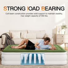 Load image into Gallery viewer, Zearna Air Mattress with Built in Pump - Upgraded Twin Blow Up Mattress, 2 Mins Quick Self Inflatable with Double Air Chamber,18"/550lbs Max, Strong Support, for Camping,Home,Guests,Portable Travel