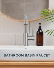 Load image into Gallery viewer, FORIOUS Wet Bar Sink Faucet Single Hole Bathroom Faucet, Brushed Nickel Bathroom Faucet 1 or 3 Hole, Bathroom Sink Faucet with 360° Swivel Spout, Single Handle Bathroom Faucet Small Kitchen Bar Faucet