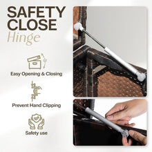 Load image into Gallery viewer, IDZO 136 Gallon Outdoor Wicker Storage Box, UV Weather & Water Resistant, Soft-Close Hinge, Poly Bag Included, Patio Cushion Storage - Brown