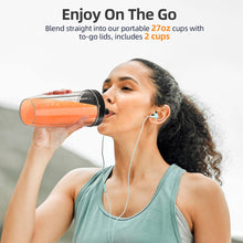 Load image into Gallery viewer, Lampick Smoothie Blender, 1300W Personal Blender for Smoothies, Shakes and Nutrient Extractions with 2pcs BPA-Free 27oz Portable Blender To-Go Bottles