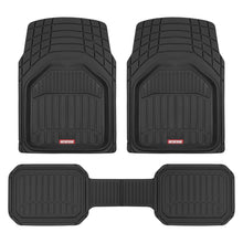 Load image into Gallery viewer, Motor Trend 943-BK FlexTough Defender Car Floor Mats -Next Generation Deep Dish Heavy Duty Contour Liners for Car SUV Truck & Van-All Weather Protection, Trim to Fit Most Vehicles Black